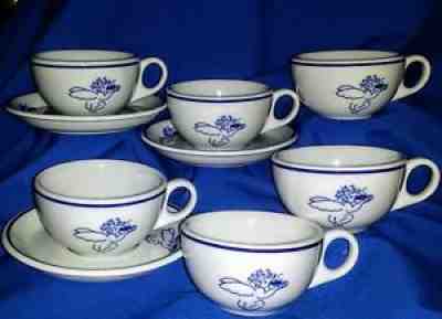 STARBUCKS 1994 ROSANNA 6 Cups + 3 Saucers ANGEL~CHERUB Coffee Tea BLUE & WHITE - Sold on eBay Feb 03, 2022 for $81.00