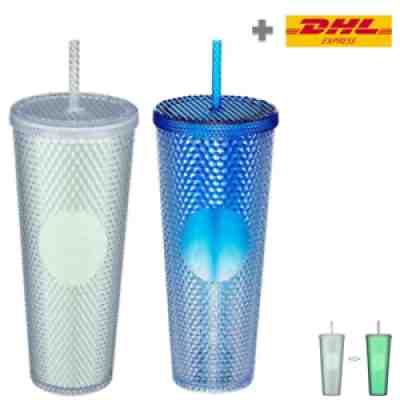 Starbucks 2021 Shine Blue Bling Stud & Halloween Luminous Stud cold cup 710ml - Sold on eBay Nov 24, 2021 for $79.99