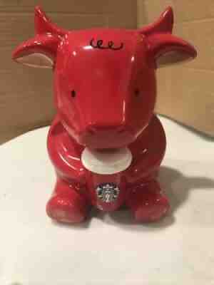 Starbucks 2021 China New Year Red Bull Piggy Coin Savings Bank - Sold on eBay Dec 15, 2021 for $79.99