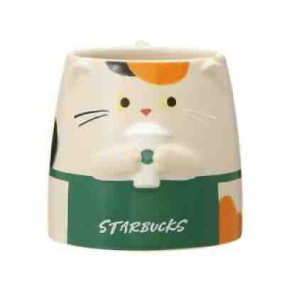 Starbucks Japan Winter Holiday Mug Cat Barista From Japan 2021 Limited Edition - Sold on eBay Dec 28, 2021 for $76.55