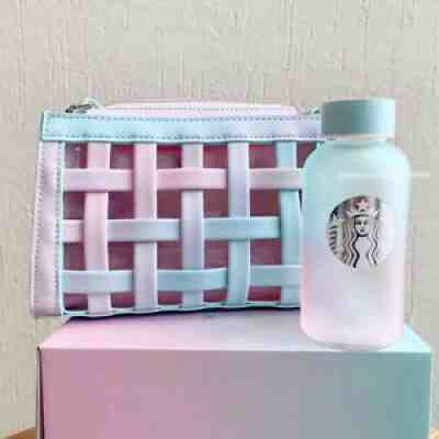 New 2021 China Starbucks Pink Green Gradient 11oz Glass Cup With Woven Bag - Sold on eBay Feb 15, 2022 for $75.99