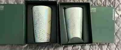 New w/ box 2- Starbucks 50th Anniversary Limited Edition Ceramic Commuter Mug - Sold on eBay Feb 17, 2022 for $75.50