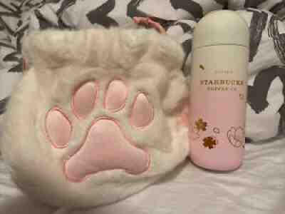 Starbucks 2021 China Sakura Flowers Pink 7oz Stainless Tumbler & Cat Paw Bag Set - Sold on eBay Feb 08, 2022 for $72.00