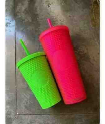 Starbucks Neon Tumbler Pink and Green - Sold on eBay Feb 13, 2022 for $70.00