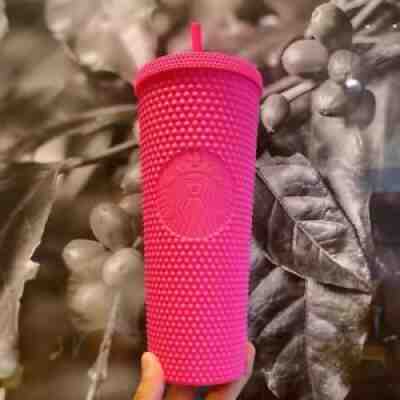 2021 New Starbucks Matte Barbie Pink Tumblers Diamond Studded Straw Cup PP 24 oz - Sold on eBay Nov 24, 2021 for $69.99