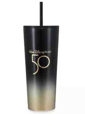 2021 Disney Parks Starbucks Tumbler 50th Anniversary Black & Gold 24oz Cup Mug - Sold on eBay Dec 27, 2021 for $69.99