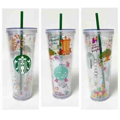 Starbucks Walt Disney World Parks Icons Resort Clear 24 oz Tumbler NEW - Sold on eBay Jan 19, 2022 for $69.99