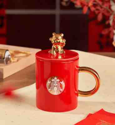 Starbucks 2022 China The Year Of Tige Red 13oz Mug Cup & Gold Tiger Cup Lid - Sold on eBay Jan 20, 2022 for $69.99