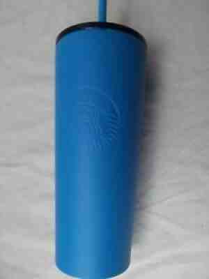 Starbucks cold cup tumbler stainless steel 16 oz matte cobalt blue straw MINT - Sold on eBay Jan 31, 2022 for $69.98