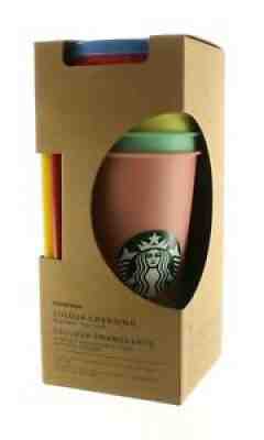 STARBUCKS COLOR CHANGING REUSABLE COLD CUP TUMBLER SET: 5 CUPS/ 5 LIDS/ 5 STRAWS - Sold on eBay Nov 22, 2021 for $69.86