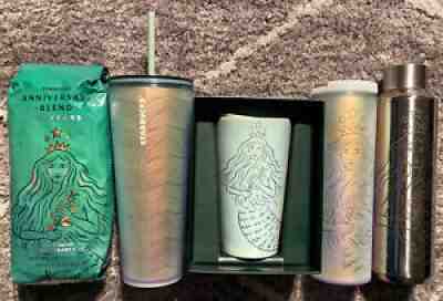 *STARBUCKS 50th ANNIVERSARY LOT Hot/Cold + Ceramic Tumbler Water Bottle & Coffee - Sold on eBay Dec 19, 2021 for $69.00