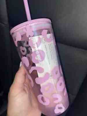 Starbucks Summer 2021 Glass Pink Leopard Print Cold Cup Tumbler 18oz NEW - Sold on eBay Dec 26, 2021 for $69.00