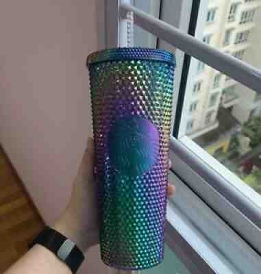 Oil Slick Studded Starbucks (Clear Straw) - Sold on eBay Jan 11, 2022 for $69.00