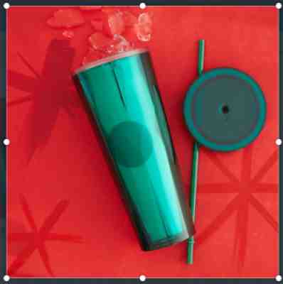Starbucks Store Green Electroplate Acrylic Cold Cup - 24 oz - New - Sold on eBay Dec 17, 2021 for $68.99
