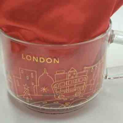 Starbucks London Glass YAH Mug 2020 Holiday Christmas Tower Bridge Big Ben Bus