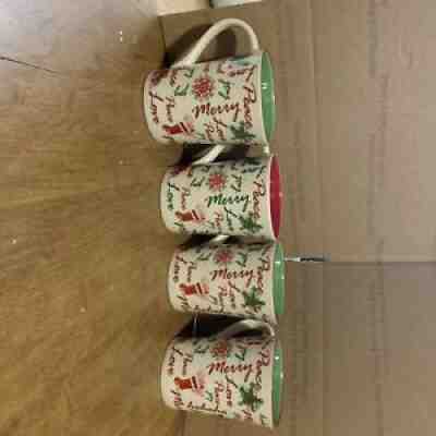 Starbucks Christmas Coffee Mug Cup Holiday 2007 Love Joy Merry Peace 12oz Set 4 - Sold on eBay Dec 24, 2021 for $68.00