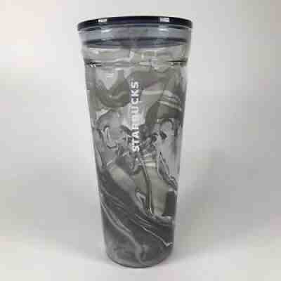 STARBUCKS Black Marble Waves Recycled Glass 20 oz Cold Cup Tumbler Lid No Straw - Sold on eBay Jan 27, 2022 for $68.00