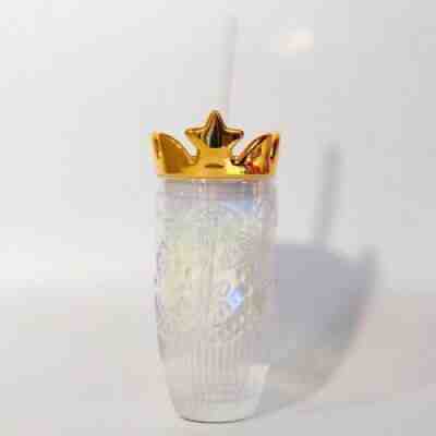 Starbucks 2021 China Valentines Day Golden Crown 15oz Fantasy Glass Cup Tumbler - Sold on eBay Dec 22, 2021 for $67.99