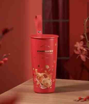 New Starbucks 2022 China Year Of The Tiger Red Cute Tiger 16oz SS Tumbler - Sold on eBay Jan 28, 2022 for $67.99