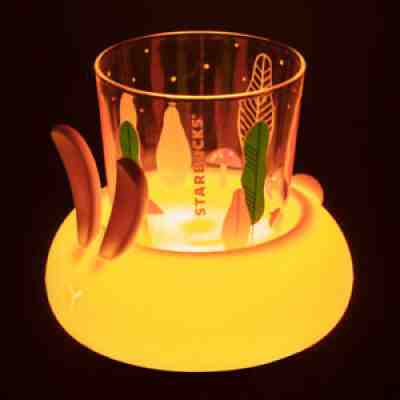 Starbucks Taiwan autumn rabbit glass cup with light coaster 8oz - Sold on eBay Dec 28, 2021 for $67.90