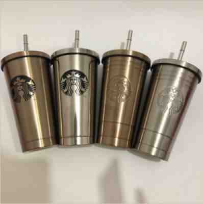 Starbucks Stainless Steel Silver Siren Cold Cup Tumbler with Straw + Lid 17 oz. - Sold on eBay Jan 16, 2022 for $67.77