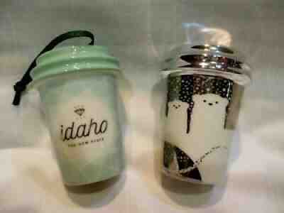 Starbucks Xmas Ornaments To Go Cups 2 Idaho State Polar Bears Snow Silver 2016/7 - Sold on eBay Nov 25, 2021 for $67.00