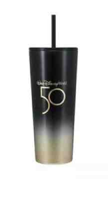 2021 Disney Parks Starbucks Tumbler 50th Anniversary Black & Gold 24oz Cup Mug - Sold on eBay Dec 15, 2021 for $67.00