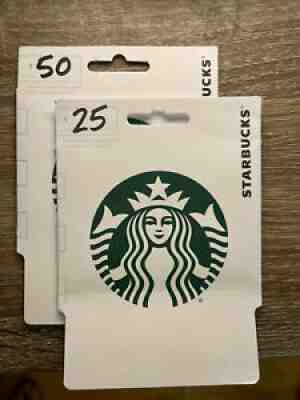 starbucks gift card 75 dollars value 25+ 50 - Sold on eBay Dec 25, 2021 for $67.00