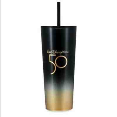 2021 Disney World Starbucks Tumbler 50th Anniversary Black & Gold Luxe New - Sold on eBay Dec 22, 2021 for $66.00