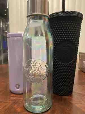 STARBUCKS CUPS **lot** Black Studded/Glitter Lavender/ Rainbow Glass - Sold on eBay Feb 03, 2022 for $66.00