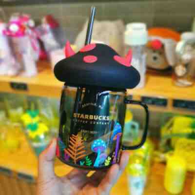 New Starbucks 19oz 2021 Halloween Black Mushroom Mason Glass Straw Cup Best Gift - Sold on eBay Dec 11, 2021 for $65.99