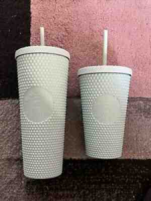 Starbucks Holiday Matte Mint Green Studded Tumbler Set 24 & 16oz New - Sold on eBay Dec 27, 2021 for $65.50