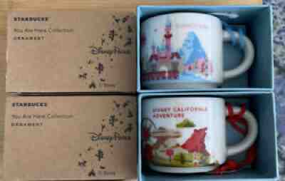 Starbucks You Are Here Disneyland & Disney California Adventure 2oz Mug Ornament - Sold on eBay Nov 23, 2021 for $65.00