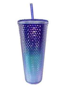 Starbucks Summer 2021 Blue Purple Ombre Mermaid Studded Bling VENTI 24oz Tumbler - Sold on eBay Nov 24, 2021 for $65.00