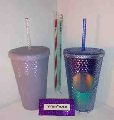 Starbucks 2021 Icy White & Blue Ombre Mermaid Grande Studded Tumbler Bundle - Sold on eBay Dec 26, 2021 for $65.00