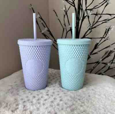 Starbucks Lilac and Mint Studded Matte Grande Holiday 2021 Tumblers BUNDLE - Sold on eBay Dec 27, 2021 for $65.00