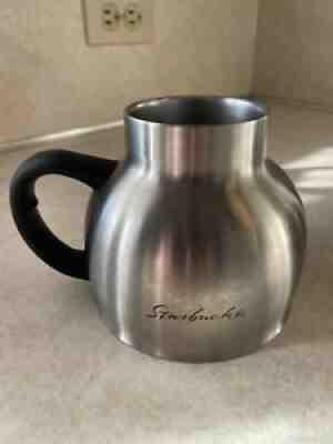 PAIR VINTAGE STARBUCKS STAINLESS STEEL SS RARE COFFEE MUG WIDE BOTTOM TRAVEL CUP - Sold on eBay Dec 29, 2021 for $65.00