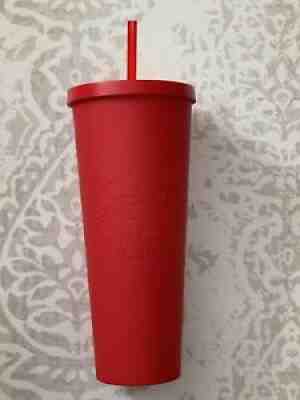 Starbucks Rare Matte Red Tumbler 24oz Cold Venti HTF 2016 FLAWED - Sold on eBay Dec 29, 2021 for $65.00