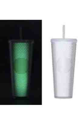Starbucks Glow In The Dark Cold Cup Studded Bling Tumbler 24oz Halloween 2021 - Sold on eBay Jan 02, 2022 for $65.00