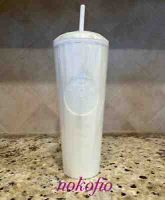 2022 Starbucks Ivory Pearlescent Limited Edition Dome Cold Cup 24oz Tumbler NEW - Sold on eBay Jan 08, 2022 for $65.00