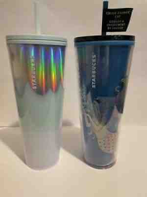 2 NEW Starbucks 2021 Holiday Tumblers Mint Green & Blue Color Changing Mermaid - Sold on eBay Jan 09, 2022 for $65.00