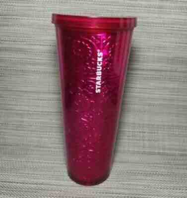 Starbucks Magenta Pink Foil Floral Embossed Venti Tumbler 24 Oz Flowers - Sold on eBay Jan 12, 2022 for $65.00