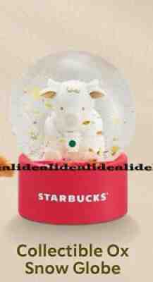 Starbucks Coffee Year of MOUSE Ox SNOW GLOBE 2021 Chinese New Year zodiac - Sold on eBay Jan 13, 2022 for $65.00