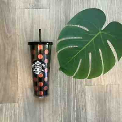 Rare! 2017 Holiday Starbucks Black Tumbler Rose Gold Polka Dots Venti - Sold on eBay Jan 13, 2022 for $65.00