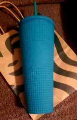 SHIPS FROM USA 2021 Starbucks Mexico Fall Teal Grid 24 oz Tumbler - Sold on eBay Feb 03, 2022 for $65.00