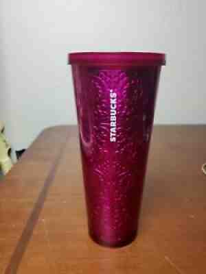 Starbucks Magenta Floral Foil 24oz Tumbler - Sold on eBay Feb 04, 2022 for $65.00