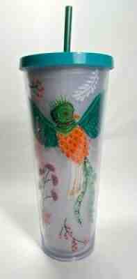 Starbucks 2016 Quetzal Bird Flowers Venti Acrylic Tumbler 24 oz Cold Cup HTF - Sold on eBay Feb 07, 2022 for $65.00