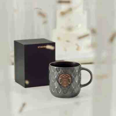 New Starbucks 2021 China Anniversary Siren Logo Mermaid Scale Green 14oz Mug - Sold on eBay Nov 19, 2021 for $64.99