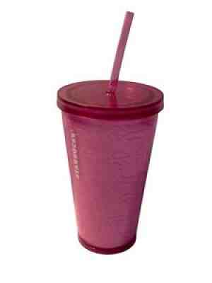 Starbucks Pink Crystal Floral Embossed 16oz Grande Cold Acrylic Tumbler - Sold on eBay Dec 07, 2021 for $64.99