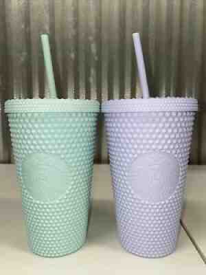 2021 Starbucks Lilac + Mint 16oz Studded Tumbler Grande Holiday Cup NEW! - Sold on eBay Dec 09, 2021 for $64.99